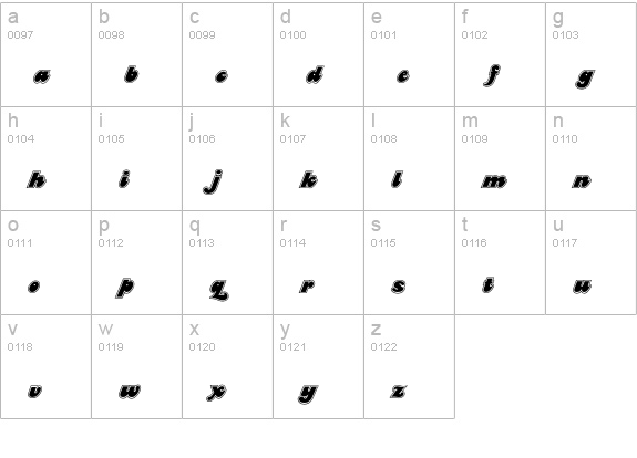 BenguiatCharisma-Contour lowercase a-z preview