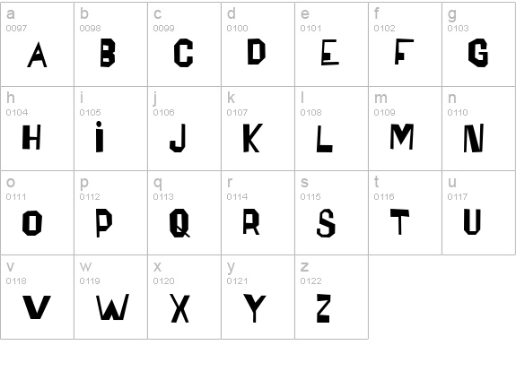 Bensfolk lowercase a-z preview