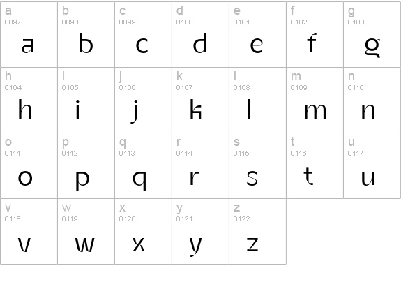 Berghan lowercase a-z preview
