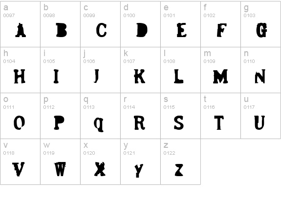 Bergmark lowercase a-z preview