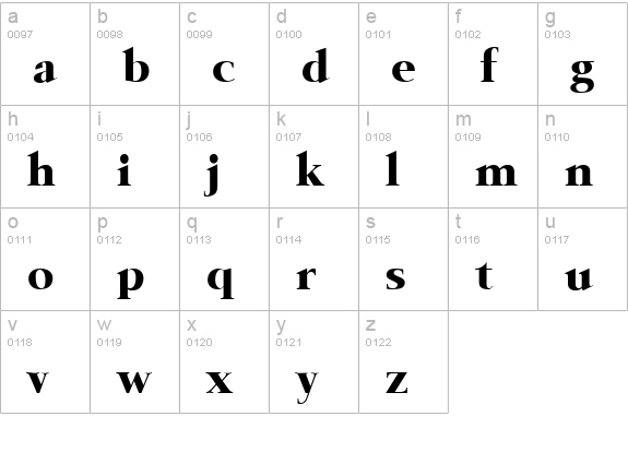 Bering Regular lowercase a-z preview