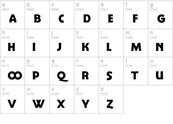 Berlin Sans Demi Exp lowercase a-z preview