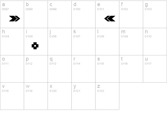Berlinsans-BoldDingbats lowercase a-z preview