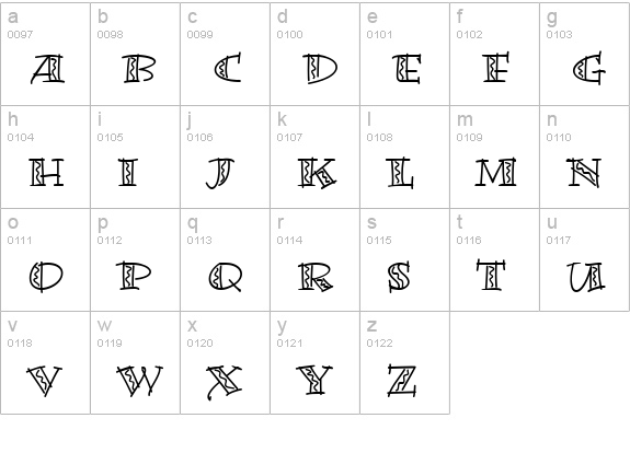 Bermuda LP Squiggle lowercase a-z preview