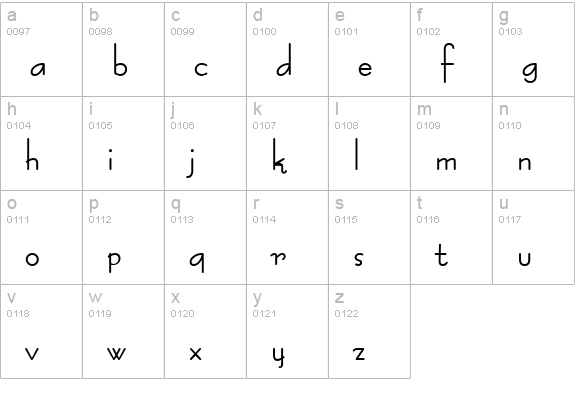 Bernie Bold lowercase a-z preview