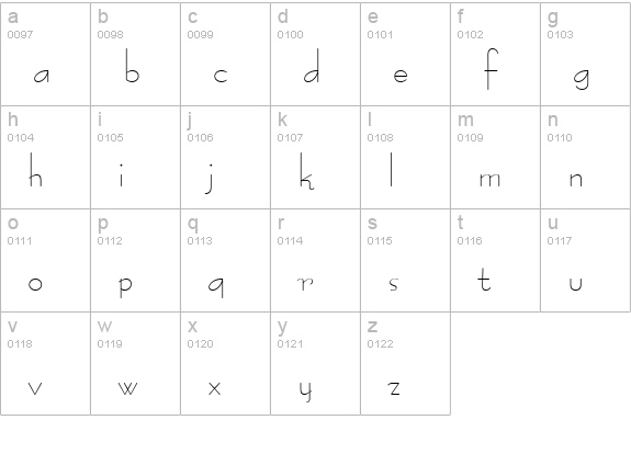 Bernie Normal lowercase a-z preview