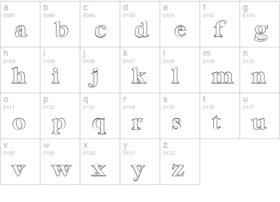 BernsteinOutline-Bold lowercase a-z preview