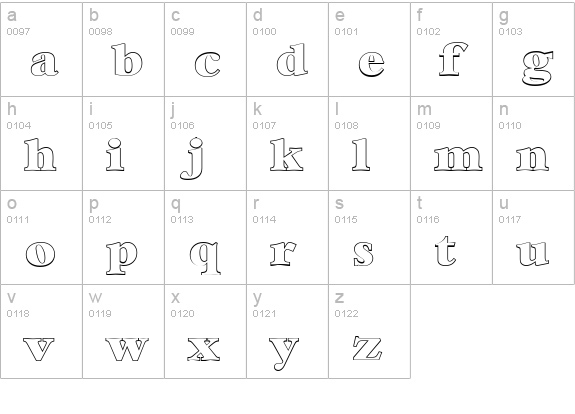 BernsteinOutline-Heavy-Regular lowercase a-z preview