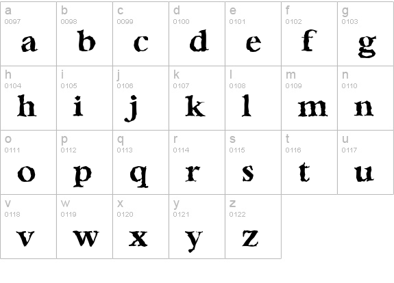 BernsteinRandom-Bold lowercase a-z preview
