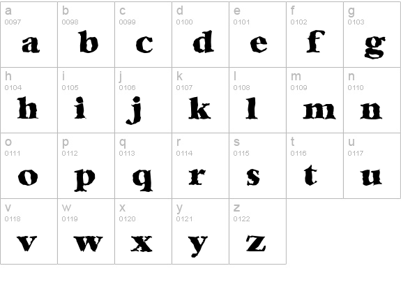 BernsteinRandom-Heavy-Regular lowercase a-z preview