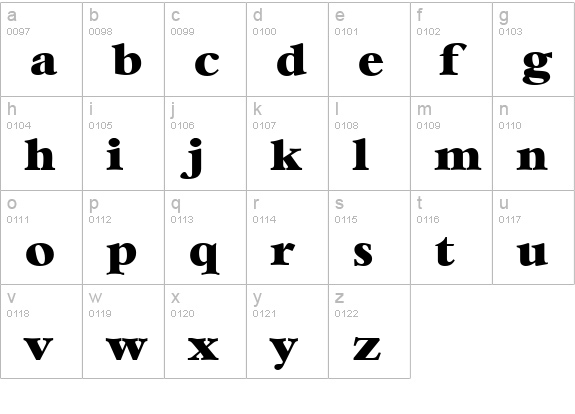 BernsteinSerial-Heavy-Regular lowercase a-z preview