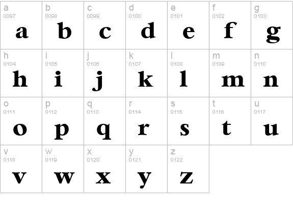 BernsteinSerial-Xbold-Regular lowercase a-z preview