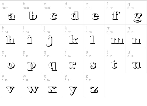 BernsteinShadow-Heavy-Regular lowercase a-z preview