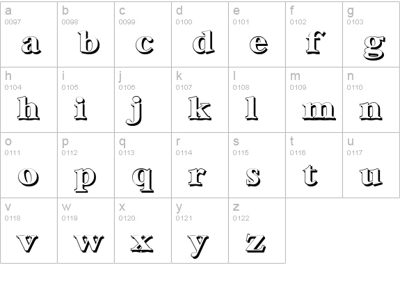 BernsteinShadow-Xbold-Regular lowercase a-z preview