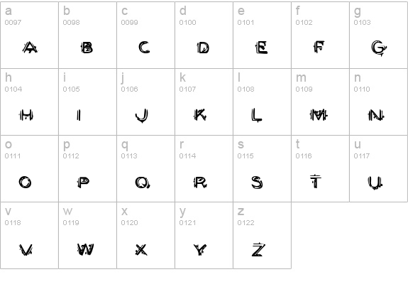 Berserker lowercase a-z preview