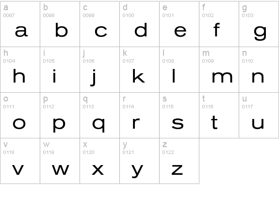 Berthold Akzidenz Grotesk BE Extended lowercase a-z preview
