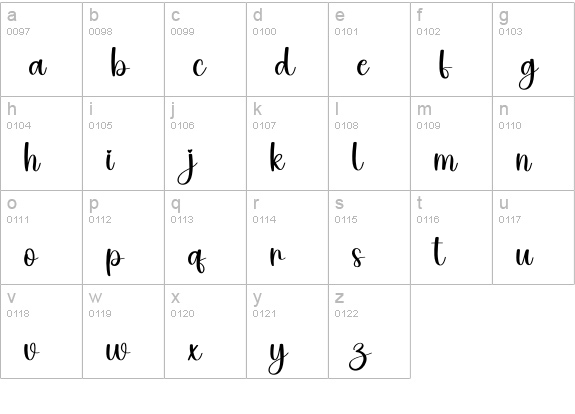 Bestie lowercase a-z preview