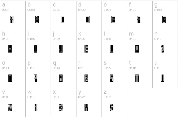 Beta Block lowercase a-z preview