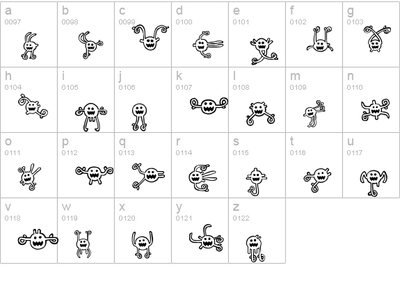 Between my ears lowercase a-z preview