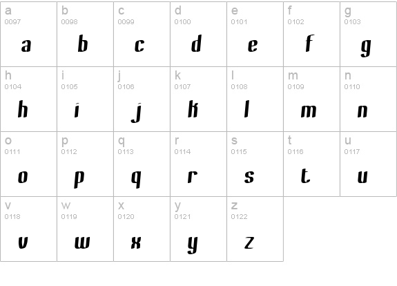 Bewilder Thick BRK lowercase a-z preview