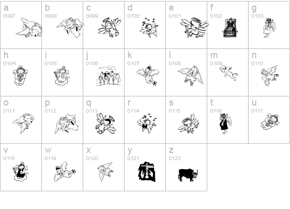 Biblical lowercase a-z preview