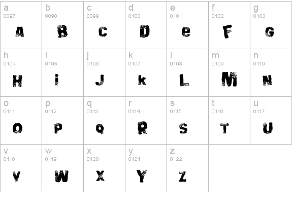 Big Bloke BB lowercase a-z preview