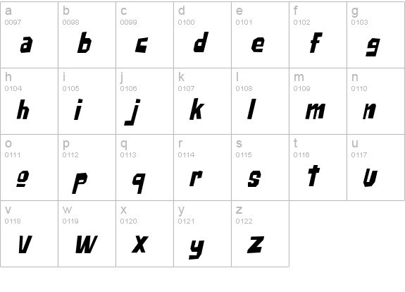 Big Chump BTN Cond Oblique lowercase a-z preview