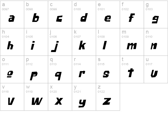 Big Chump BTN Oblique lowercase a-z preview