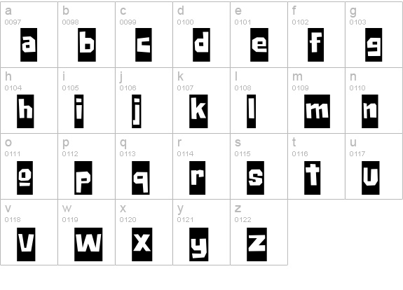 Big Chump BTN Reversed lowercase a-z preview
