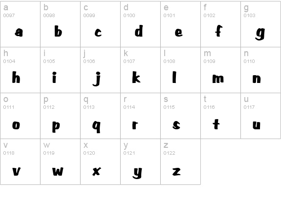 Big Nib-Extended Normal lowercase a-z preview