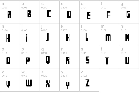 BigBeatBold lowercase a-z preview