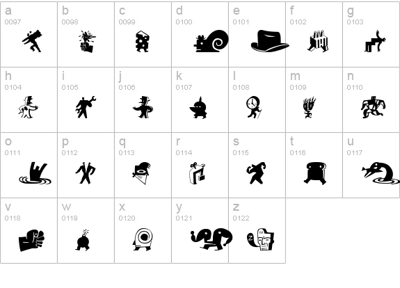 BigCheeseDark Regular lowercase a-z preview