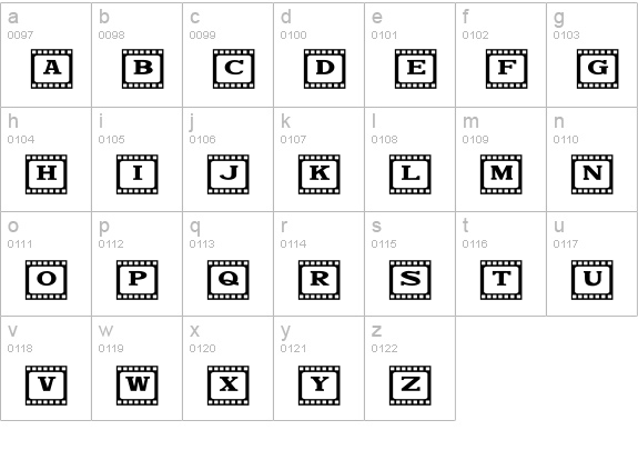 Bijou JL lowercase a-z preview
