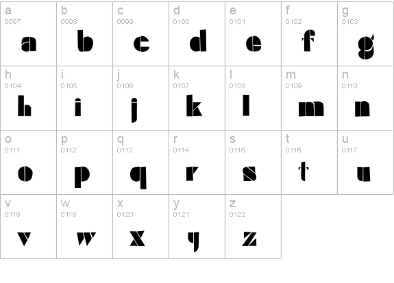 BilBurr lowercase a-z preview