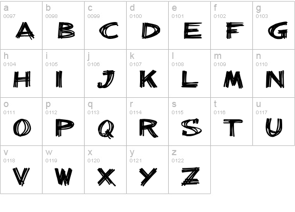 billieBarred lowercase a-z preview