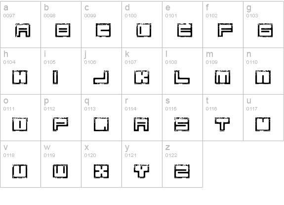 Bim eroded lowercase a-z preview