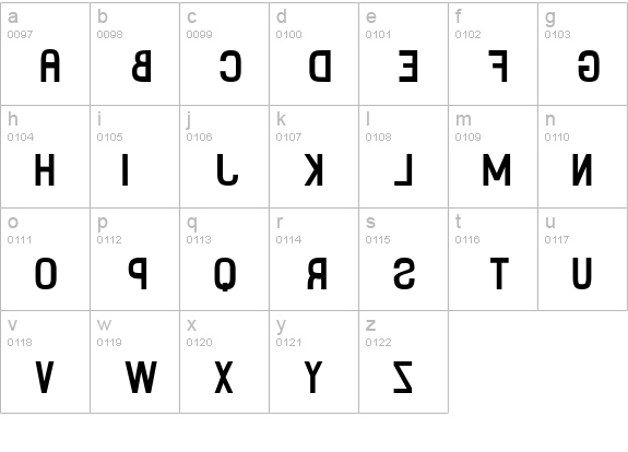 Binary lowercase a-z preview