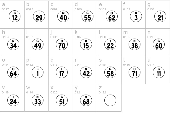 Bingo Player JL lowercase a-z preview