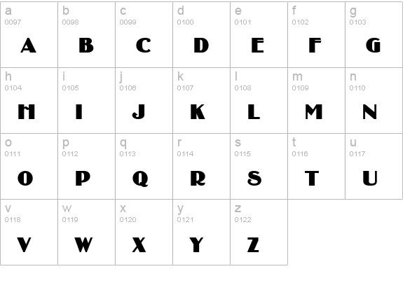 BinnerSCD lowercase a-z preview