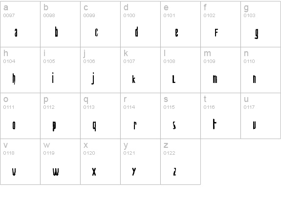 Biohazard lowercase a-z preview