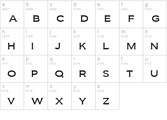 Biondi Light lowercase a-z preview