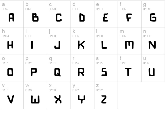 Bionic Comic Bold lowercase a-z preview