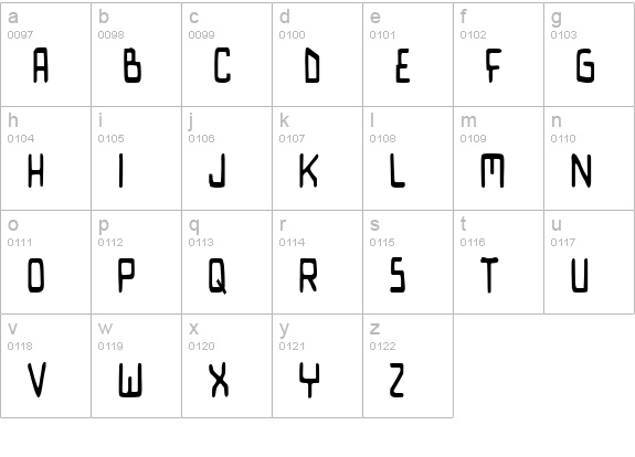 Bionic Comic Condensed lowercase a-z preview