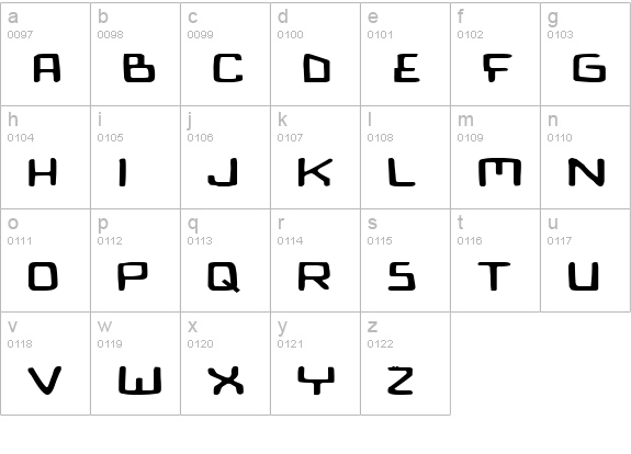 Bionic Comic Expanded lowercase a-z preview
