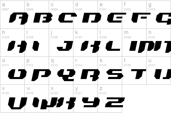 Bionic Kid Simple Slanted lowercase a-z preview