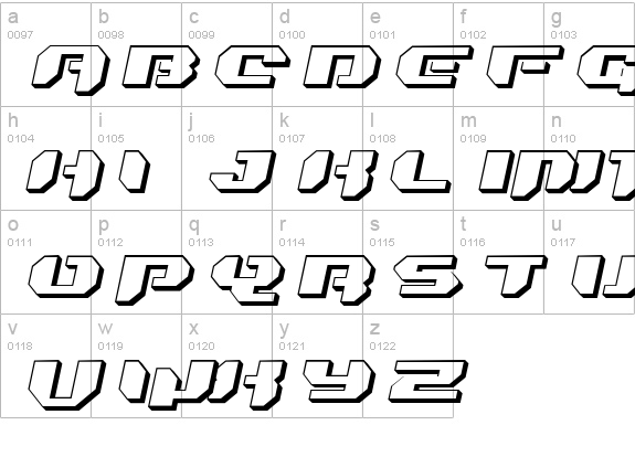 Bionic Kid Slanted 3d lowercase a-z preview