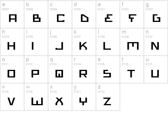 Bionic Type Expanded lowercase a-z preview