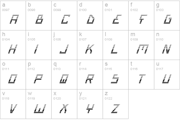 Bionic Type Grad Italic lowercase a-z preview