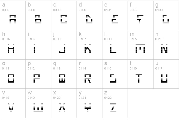 Bionic Type Gradient lowercase a-z preview