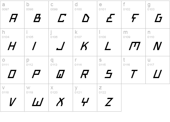 Bionic Type Italic lowercase a-z preview